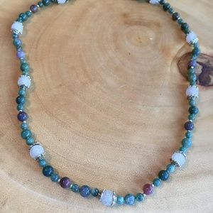 Agate and Tibetan Silver Necklace